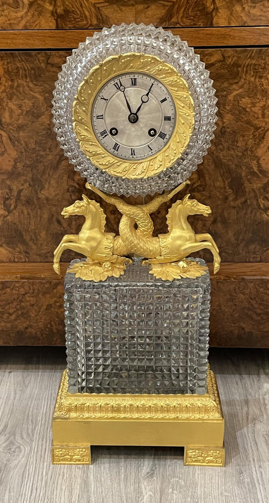 Stunning Charles X Ormolu & Cut Glass Clock