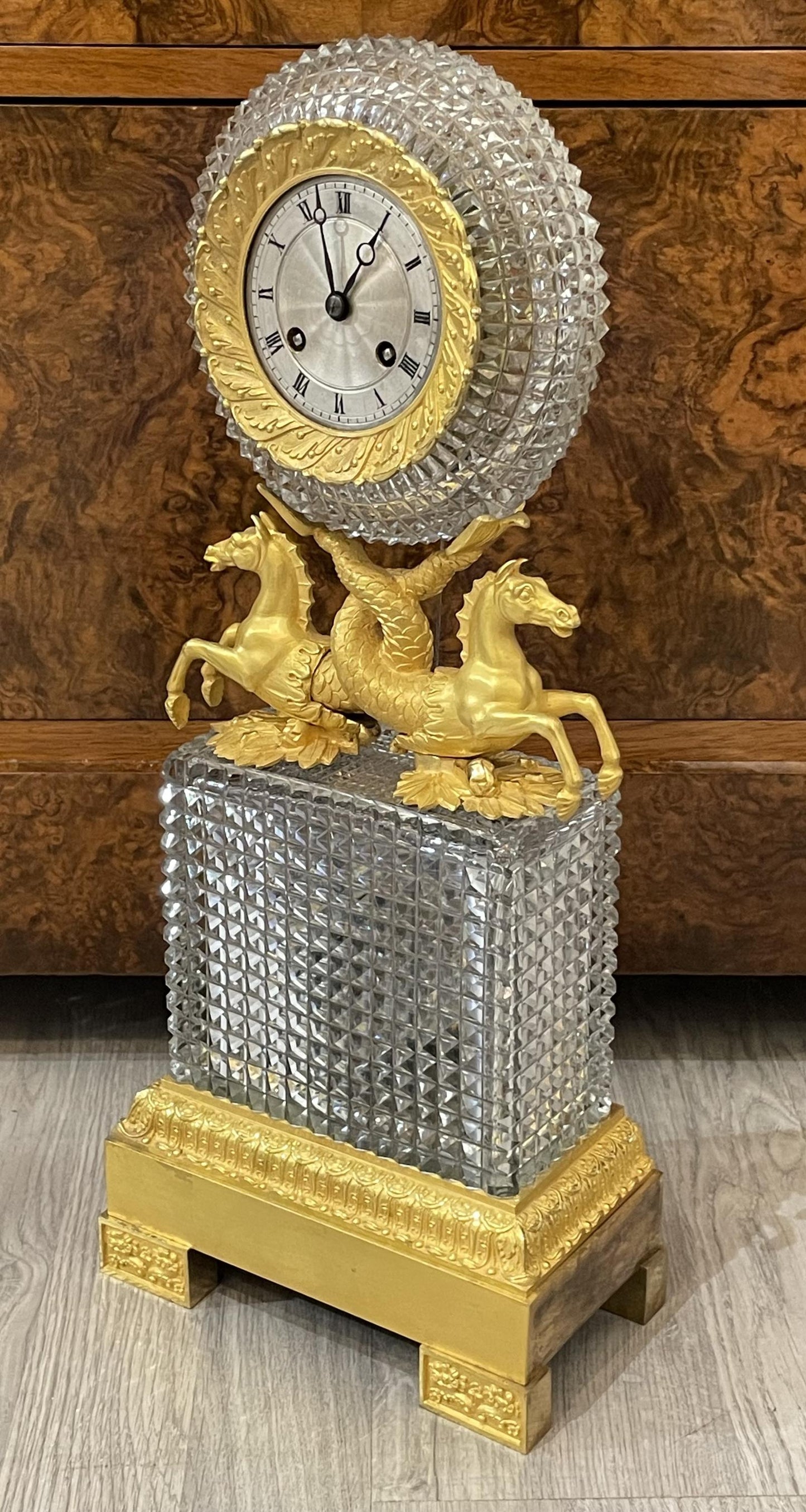 Stunning Charles X Ormolu & Cut Glass Clock