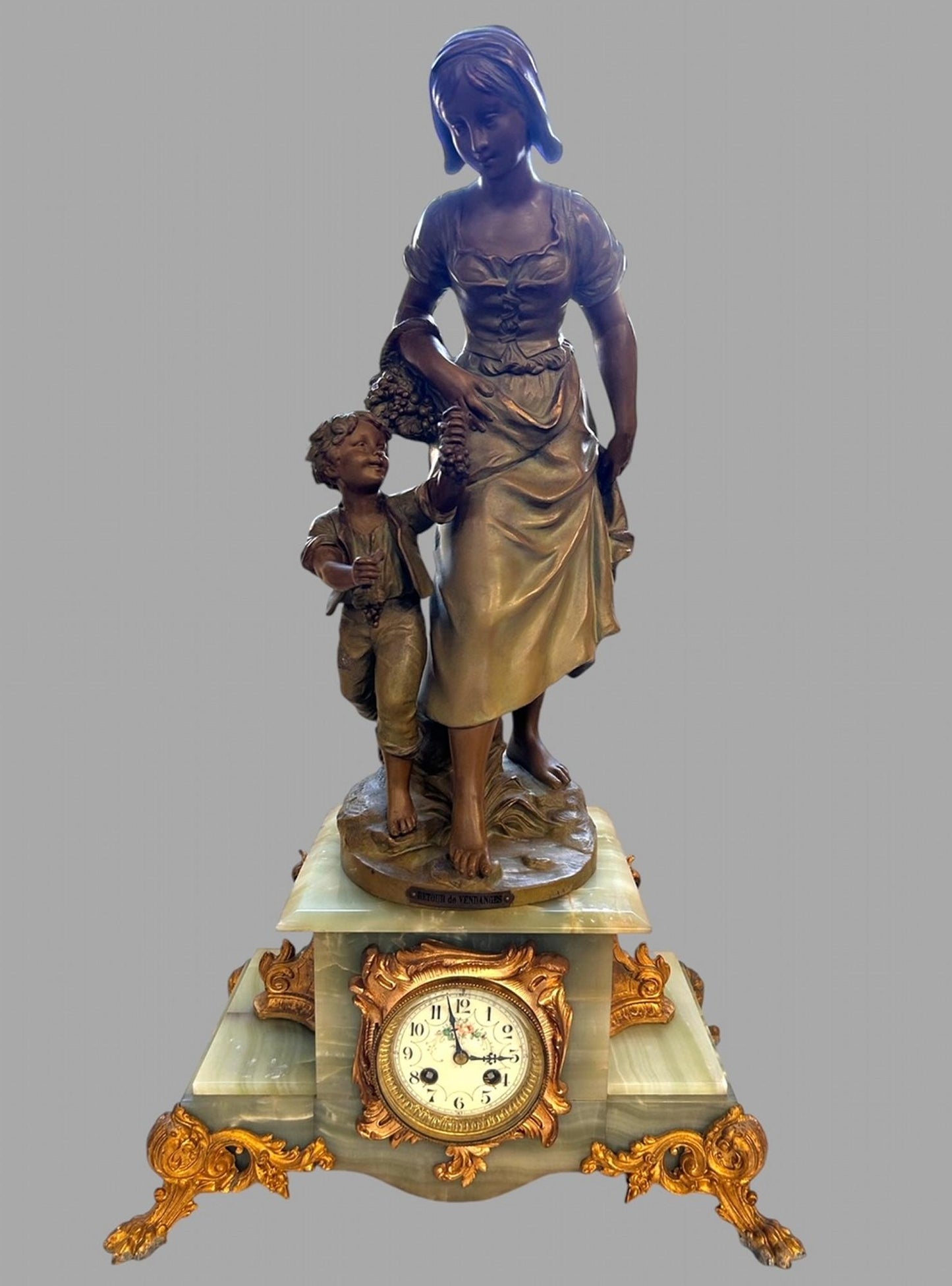 19th Century Large French Garniture Clock