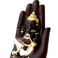 Golden Handcrafted Palm Ganesha Decorative Showpiece