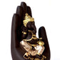 Golden Handcrafted Palm Ganesha Decorative Showpiece