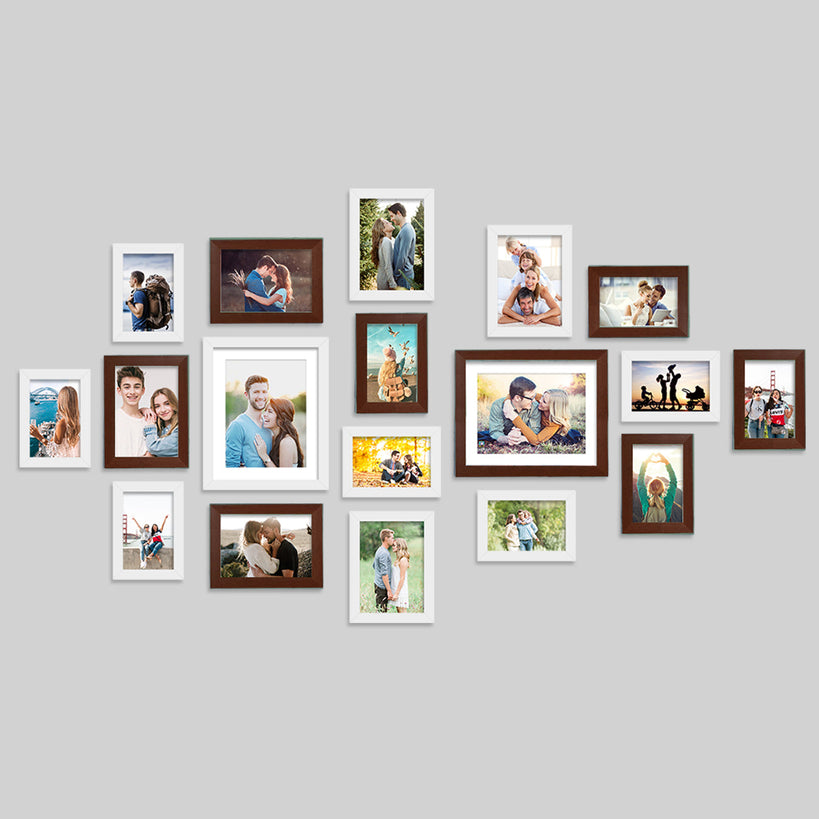 Set of 18 Mixed Colors Wall Photo Frames