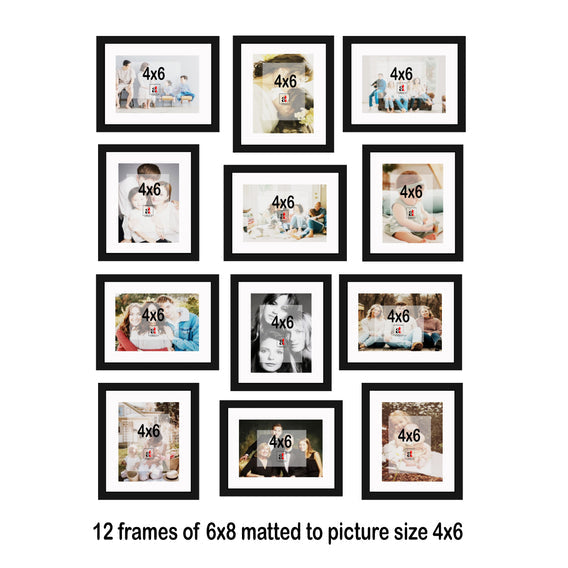 Art Street Decorative Individual Wall Photo Frame - Set of 12 (6"x8" Picture Size matted to 4"x6") by ‎Art Street