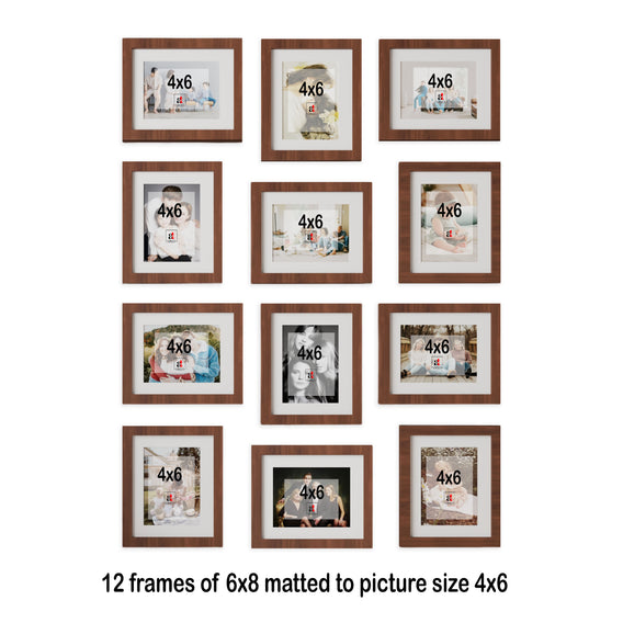 Art Street Decorative Individual Wall Photo Frame - Set of 12 (6"x8" Picture Size matted to 4"x6") by ‎Art Street