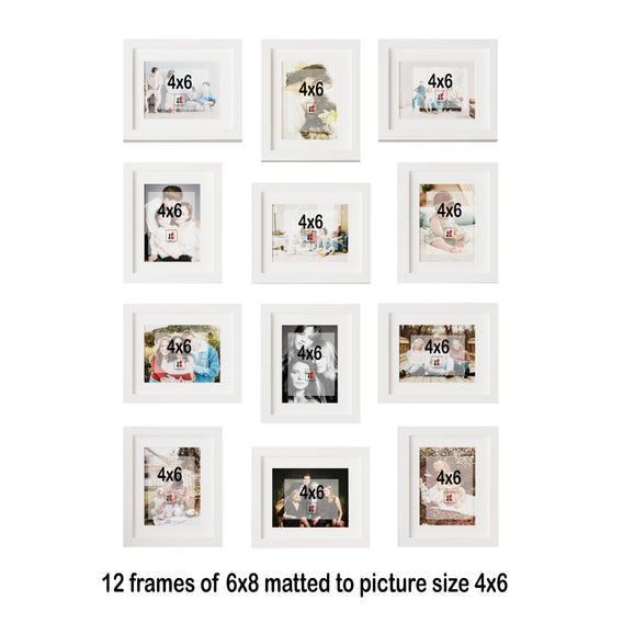 Art Street Decorative Individual Wall Photo Frame - Set of 12 (6"x8" Picture Size matted to 4"x6") by ‎Art Street