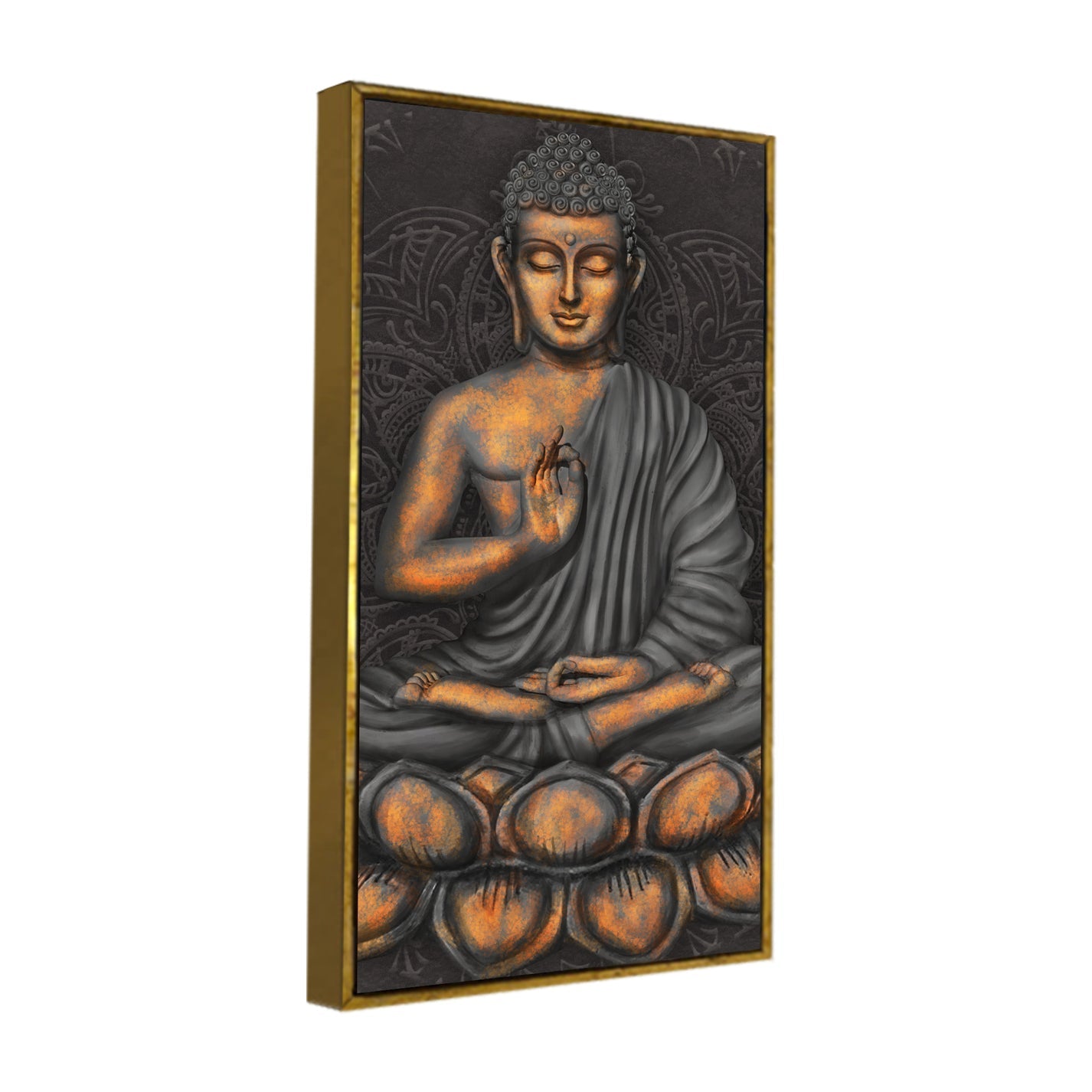 Lord Buddha in Forest Premium Canvas Wall Painting