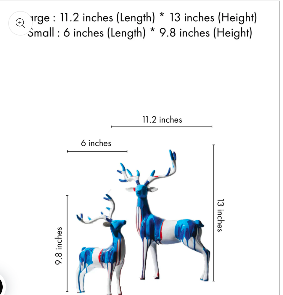 Blue Lagoon Deer Animal Figurine