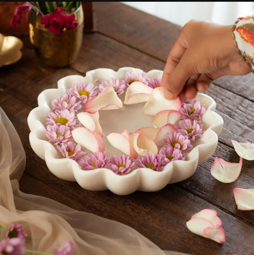 Decorative Bowl ,RITUALISTIC Marble Leher Urli