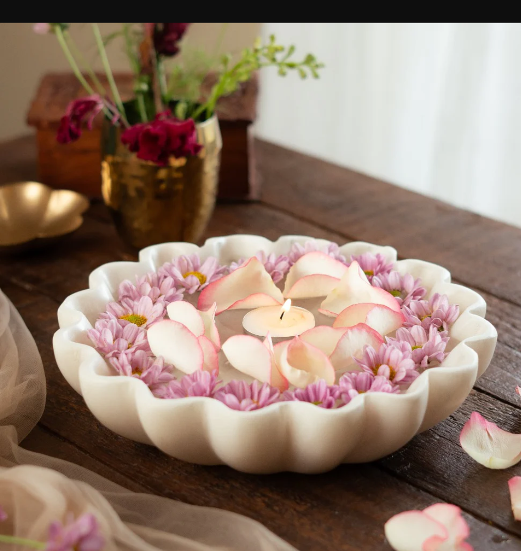 Decorative Bowl ,RITUALISTIC Marble Leher Urli