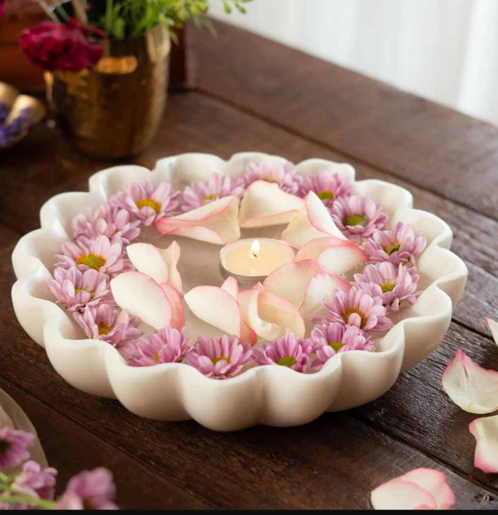 Decorative Bowl ,RITUALISTIC Marble Leher Urli