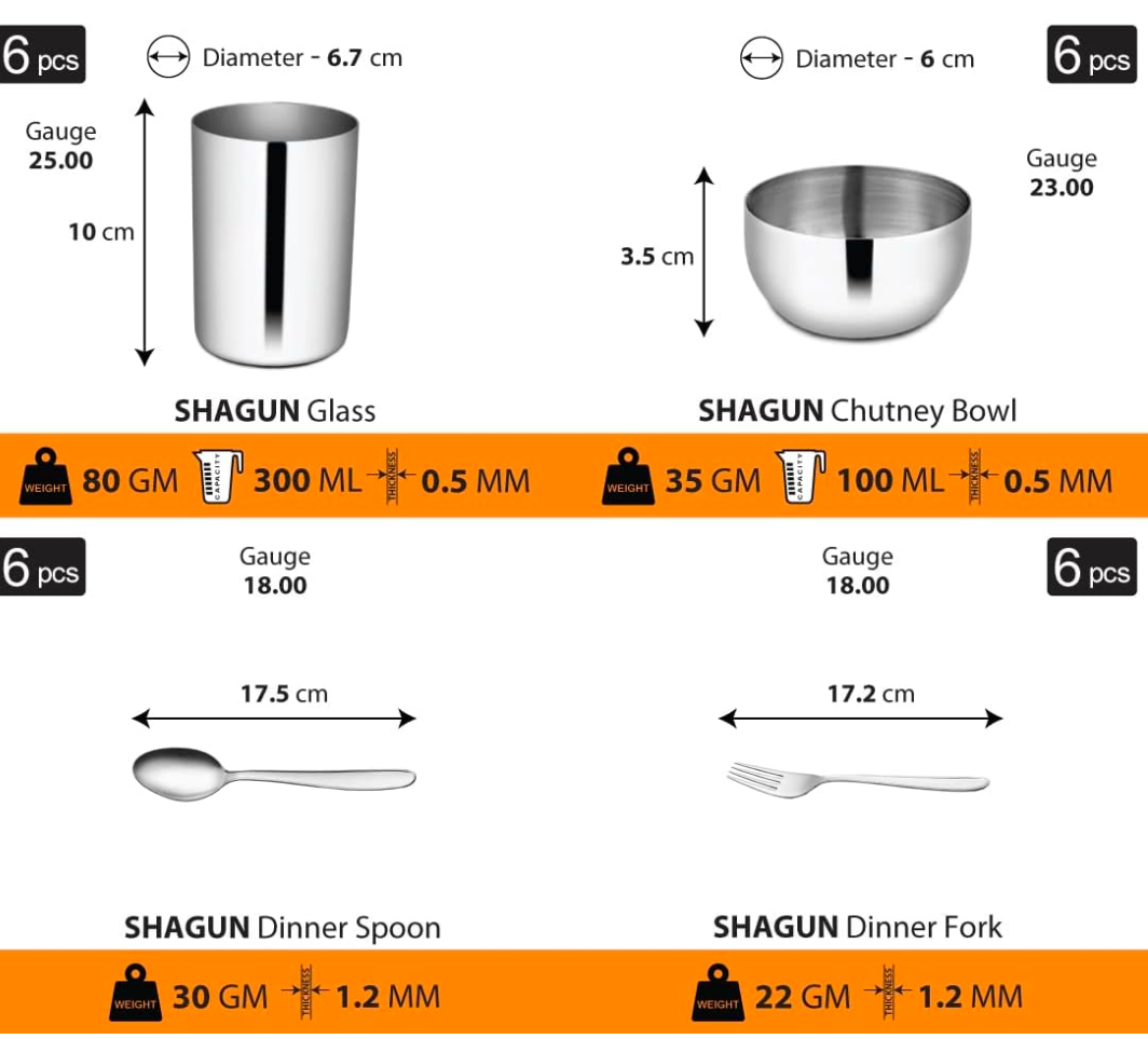 Stainless Steel Dinner Set  68 PCS