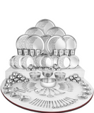 Solid Stainless Steel Laser Bloom Dinner Set