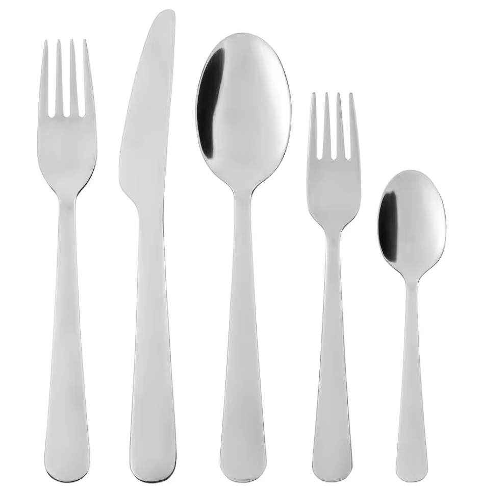 60-piece flatware set, stainless steel