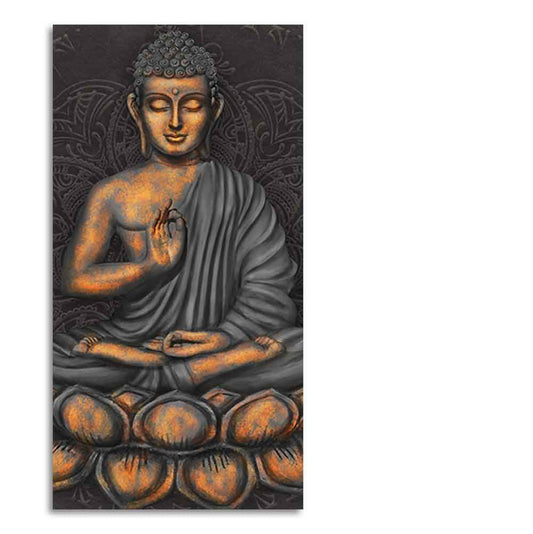 Lord Buddha in Forest Premium Canvas Wall Painting