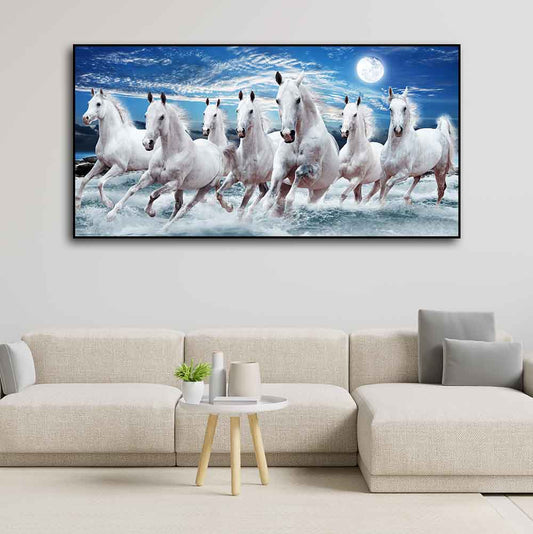 Seven Running Horses Wall Painting