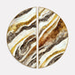 Luxurious Golden Marble Texture Art Semi Circle Frames Set Of 2